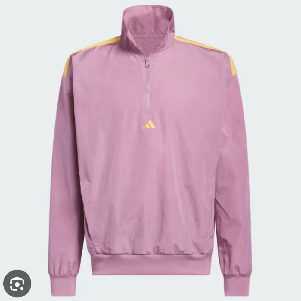 Adidas Windbreaker Mens Basketball Wonder Orchid Loose Fit Zip Up Size Large